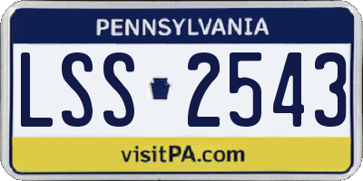PA license plate LSS2543