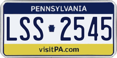 PA license plate LSS2545