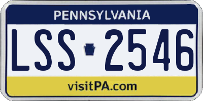 PA license plate LSS2546