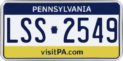 PA license plate LSS2549