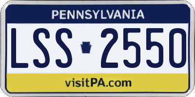 PA license plate LSS2550
