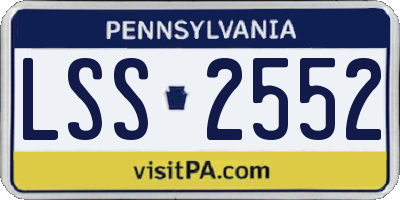 PA license plate LSS2552