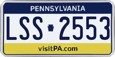 PA license plate LSS2553