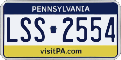 PA license plate LSS2554