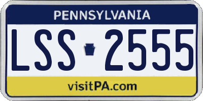 PA license plate LSS2555