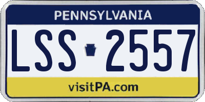 PA license plate LSS2557