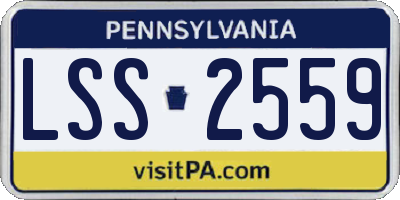 PA license plate LSS2559