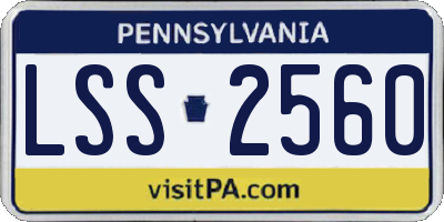 PA license plate LSS2560