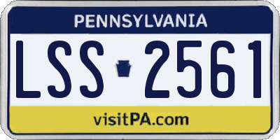 PA license plate LSS2561