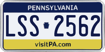 PA license plate LSS2562