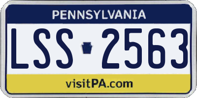PA license plate LSS2563