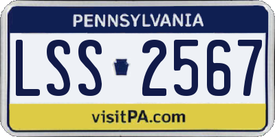 PA license plate LSS2567