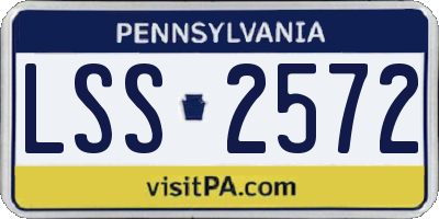 PA license plate LSS2572