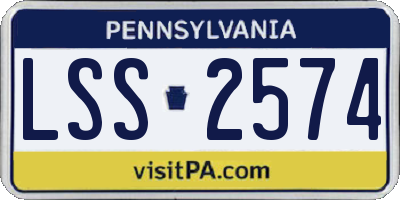 PA license plate LSS2574