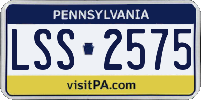PA license plate LSS2575