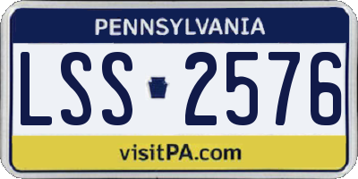 PA license plate LSS2576