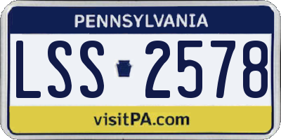 PA license plate LSS2578