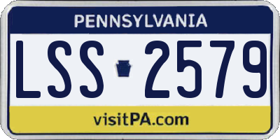 PA license plate LSS2579