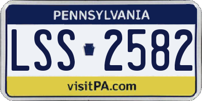 PA license plate LSS2582