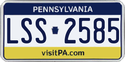 PA license plate LSS2585