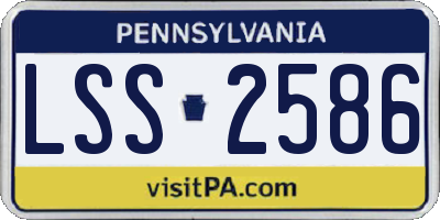PA license plate LSS2586
