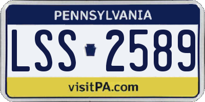 PA license plate LSS2589