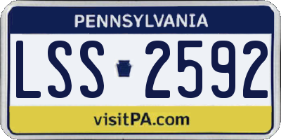 PA license plate LSS2592