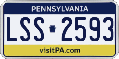 PA license plate LSS2593