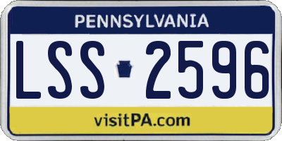 PA license plate LSS2596