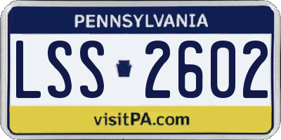 PA license plate LSS2602