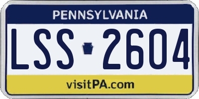 PA license plate LSS2604