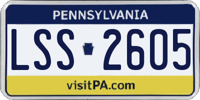 PA license plate LSS2605