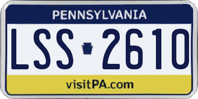 PA license plate LSS2610