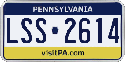 PA license plate LSS2614