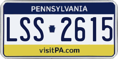PA license plate LSS2615