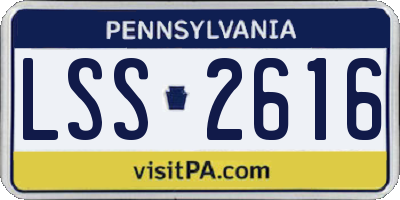 PA license plate LSS2616