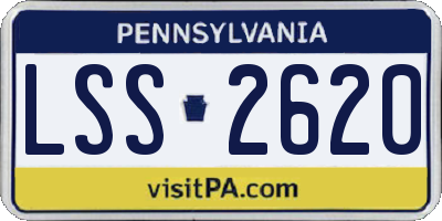 PA license plate LSS2620