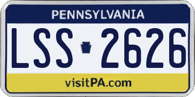 PA license plate LSS2626