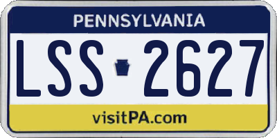 PA license plate LSS2627