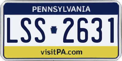 PA license plate LSS2631