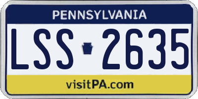 PA license plate LSS2635