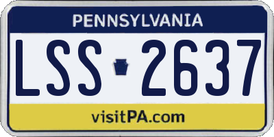 PA license plate LSS2637