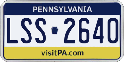 PA license plate LSS2640