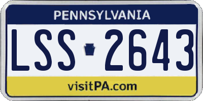 PA license plate LSS2643