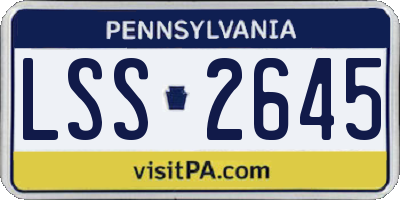 PA license plate LSS2645