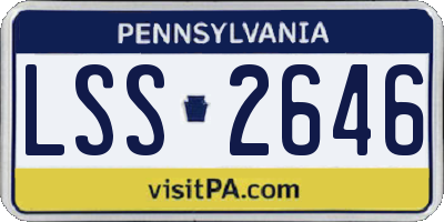 PA license plate LSS2646