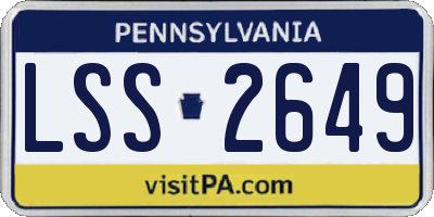 PA license plate LSS2649
