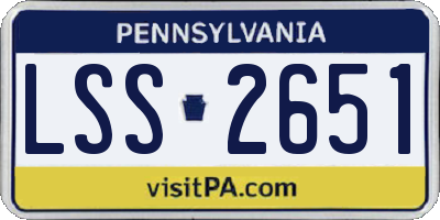 PA license plate LSS2651