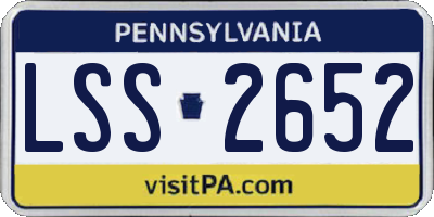 PA license plate LSS2652