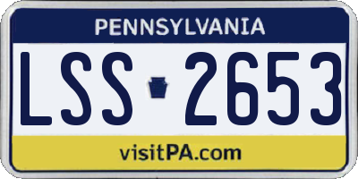 PA license plate LSS2653